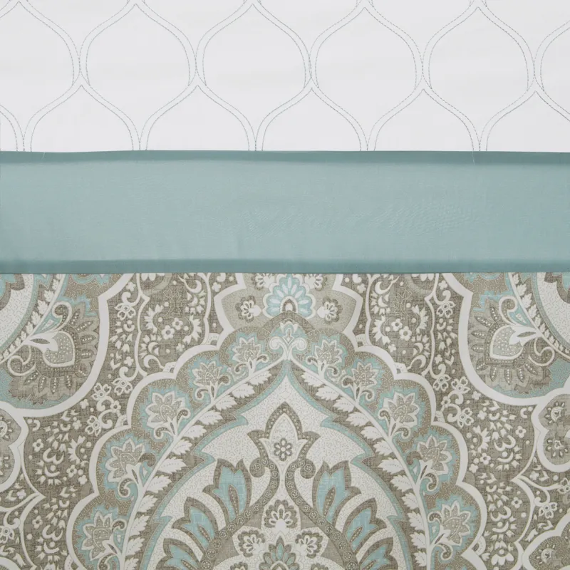 510 Design Shawnee Printed and Embroidered Shower Curtain - Seafoam