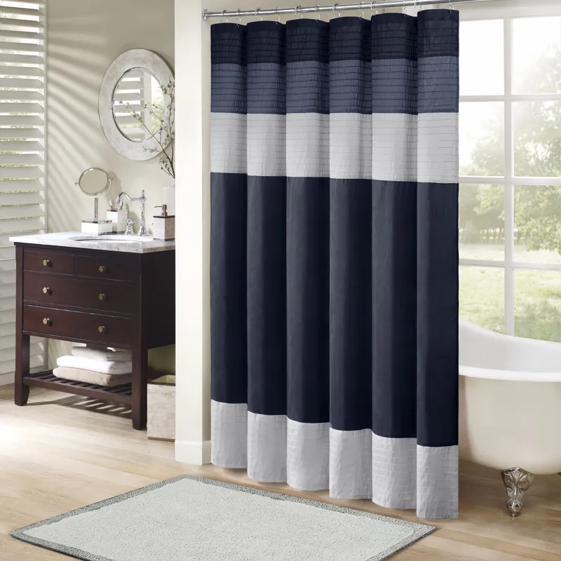Madison Park Amherst Faux Silk Shower Curtain