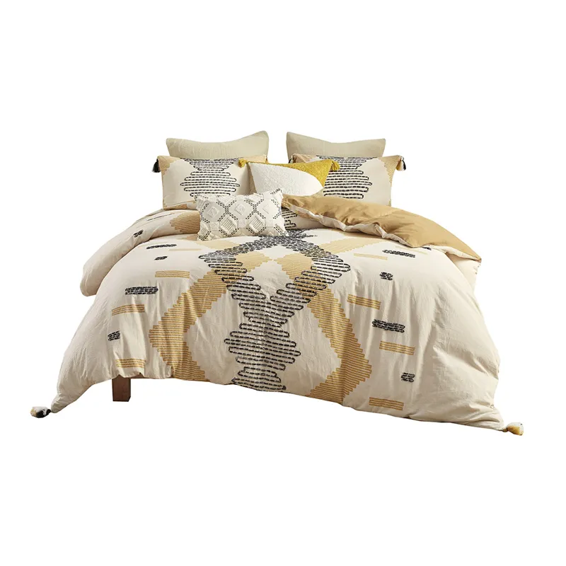 Arizona King/California King 3 Piece Cotton Duvet Cover Set - Yellow