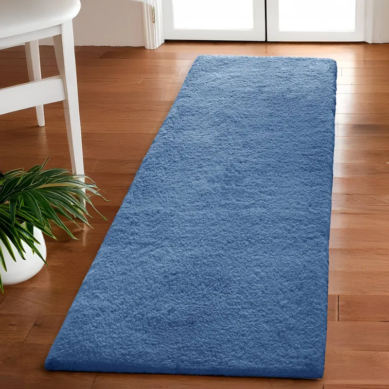 Marshmallow Bath Rug - Slate Blue