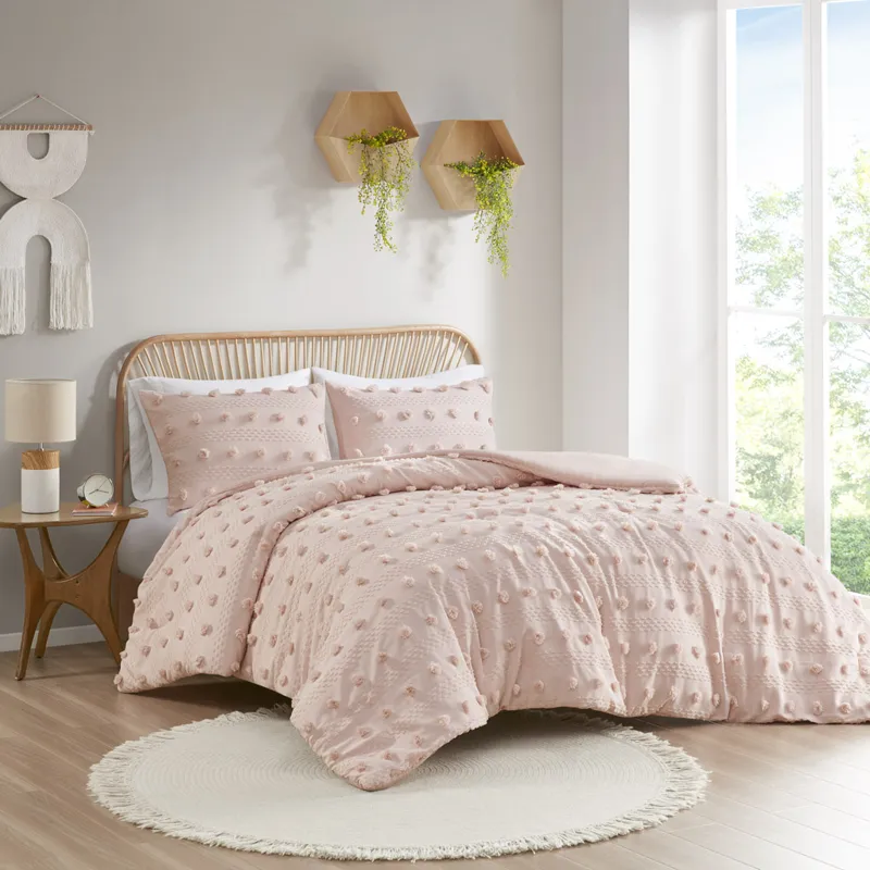 Intelligent Design Lucy Clip Jacquard Duvet Cover Set