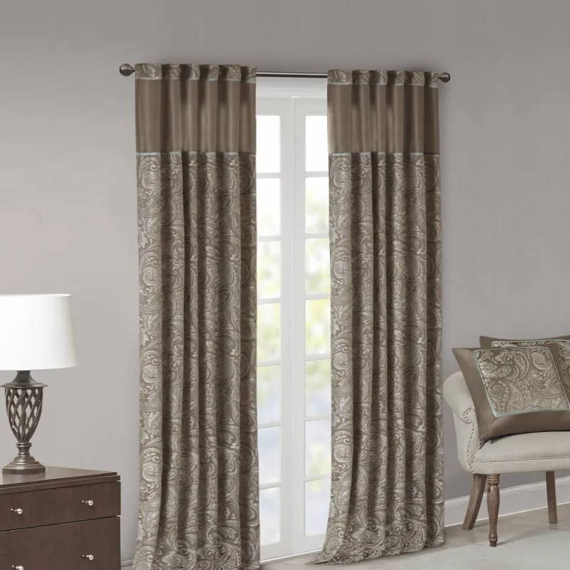Madison Park Aubrey Jacquard Curtain Panel Pair