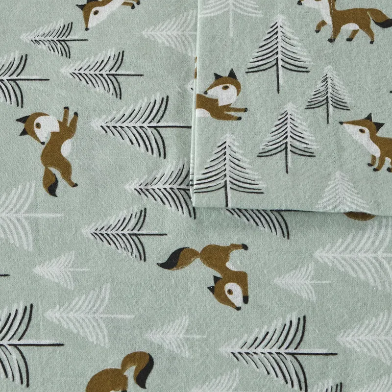 Intelligent Design Cozy Soft Cotton Flannel Printed Sheet Set
