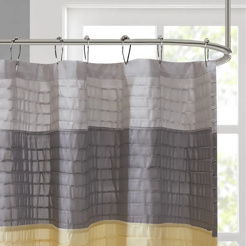 Amherst Faux Silk Shower Curtain - Yellow
