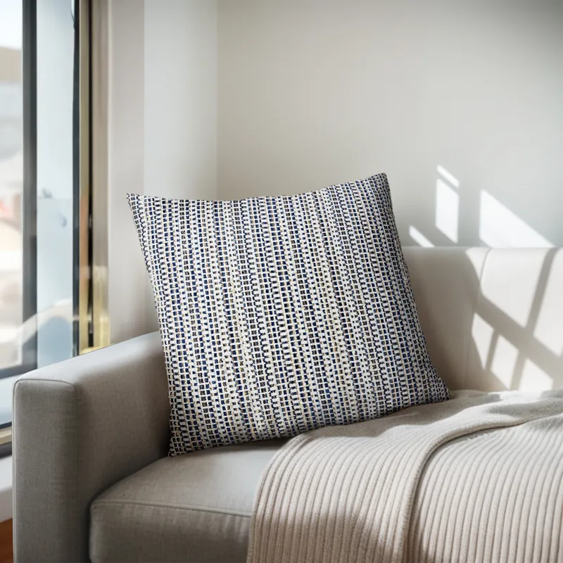 Harper Square Stripe Pillow - Navy/Cream