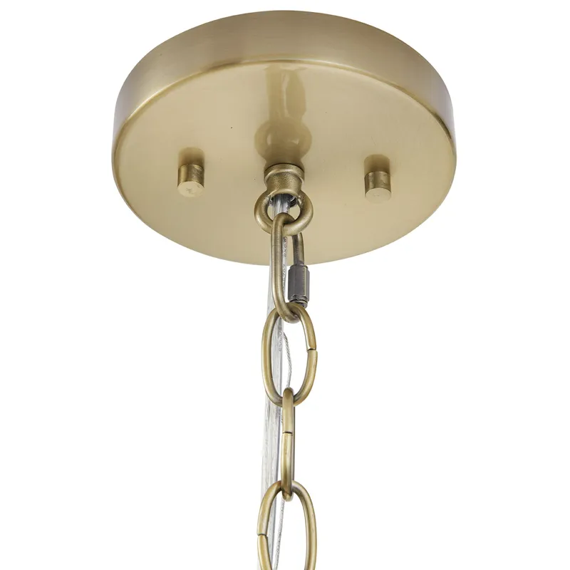 Elegenza 6-light Chandelier with Fabric Drum Shades - Antique Gold