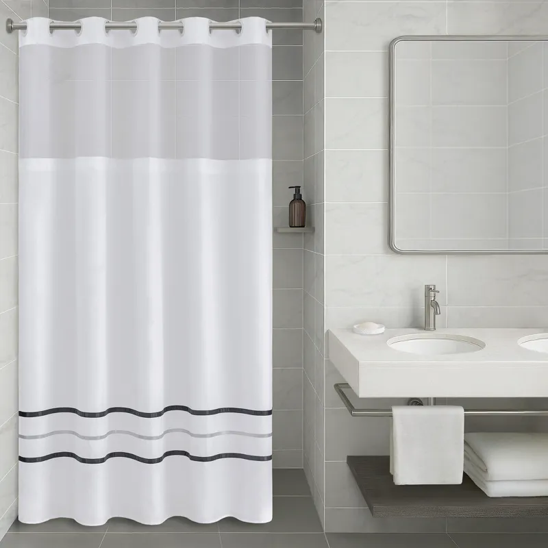 Nomad Home Plain Weave Premium Shower Curtain- Ribbon