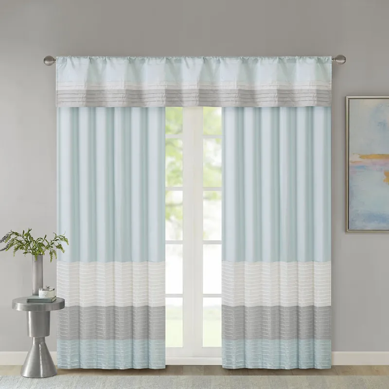 Amherst Polyoni Pintuck Curtain Panel - Aqua