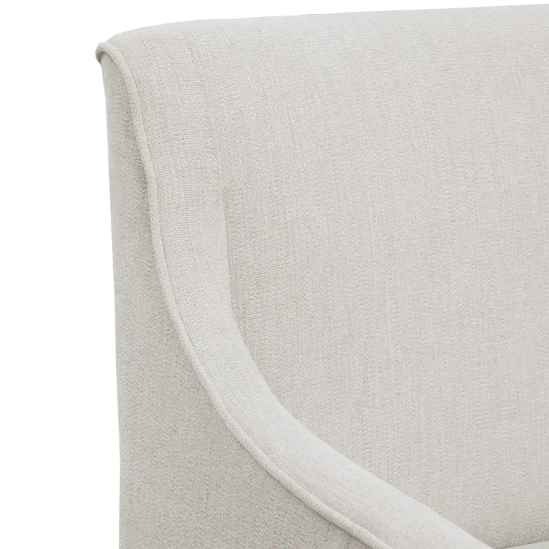 Charlotte Upholstered Dining Arm Chair with Hidden Casters - Cream