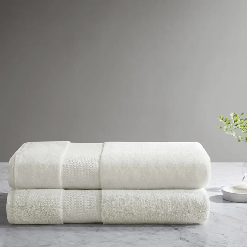 100% Cotton Bath Sheet 2 Piece Set - White