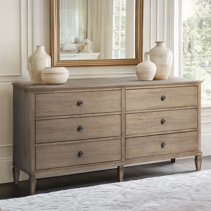 Victoria 6-drawer wood dresser (70\