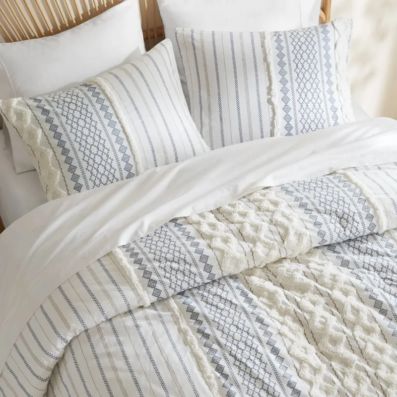 INK+IVY Imani Cotton Printed Comforter Set with Chenille