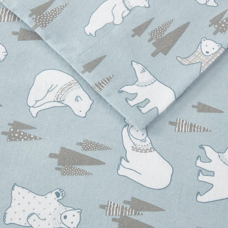 True North by Sleep Philosophy Cozy Cotton Flannel Printed Sheet Set
