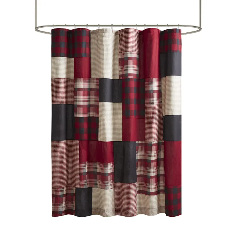 Woolrich Sunset 100% Cotton Shower Curtain - Red