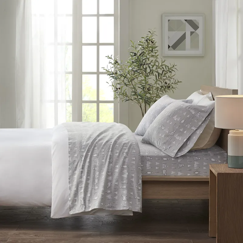 True North by Sleep Philosophy Cozy Cotton Flannel Printed Sheet Set