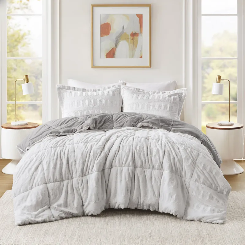 Madison Park Gia Faux Fur Comforter Mini Set