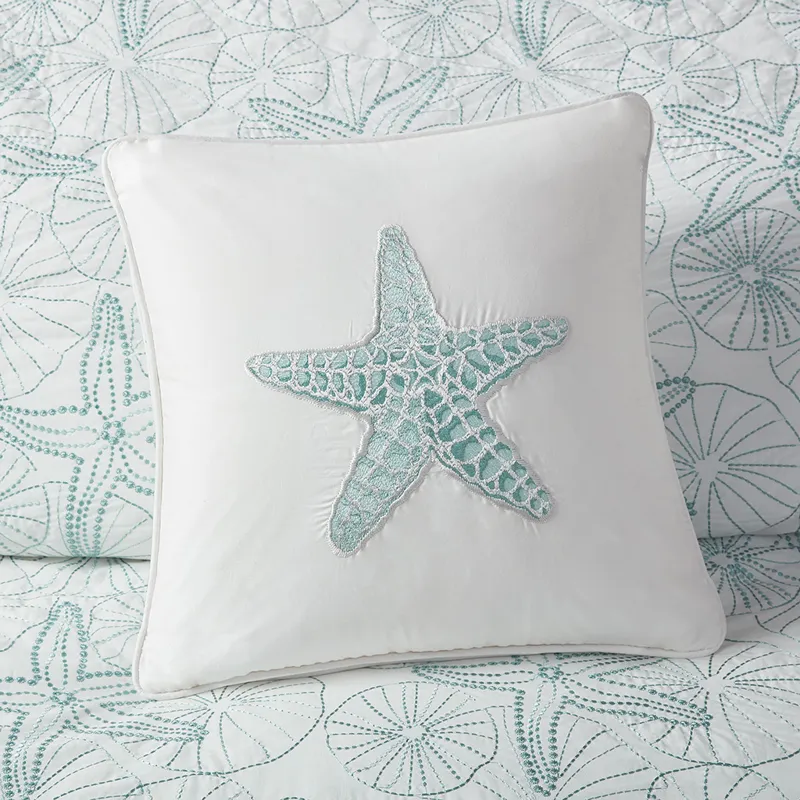 Harbor House Blue Maya Bay Square Pillow - White