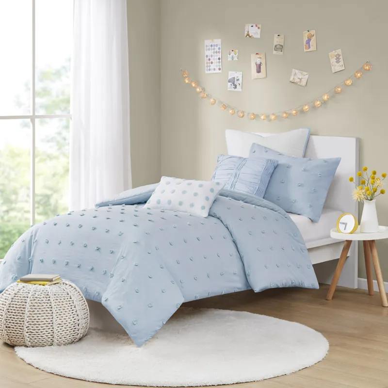 Urban Habitat Brooklyn Cotton Jacquard Comforter Set with Euro Shams and Throw Pillows