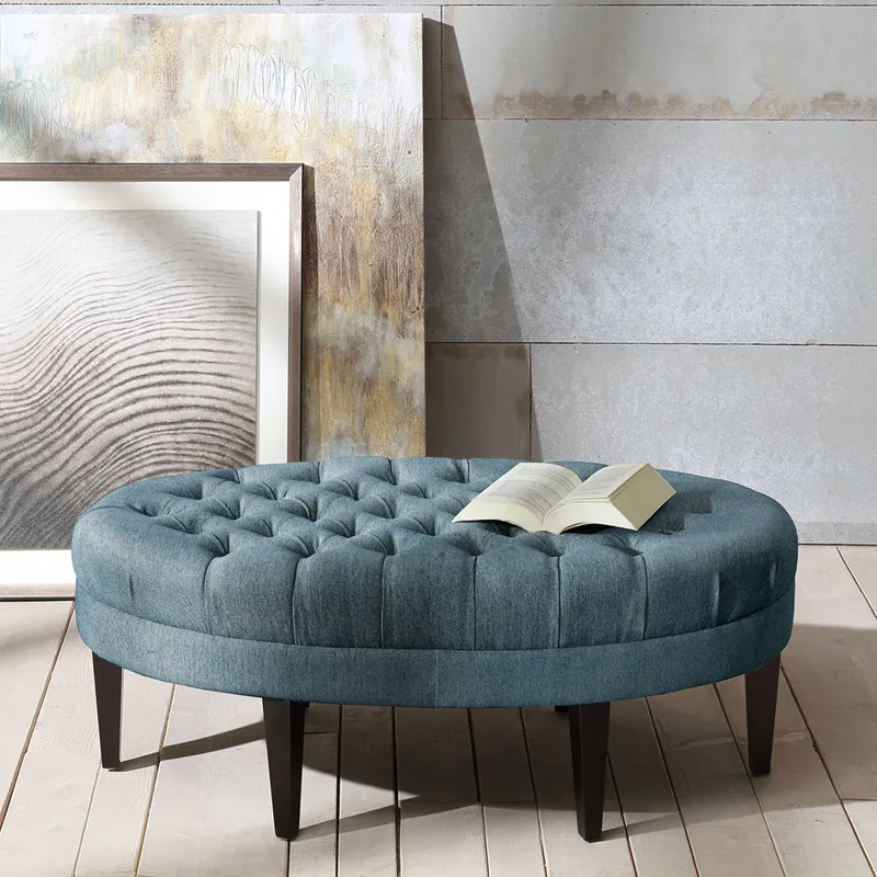 Martin Surfboard Tufted Ottoman - Blue