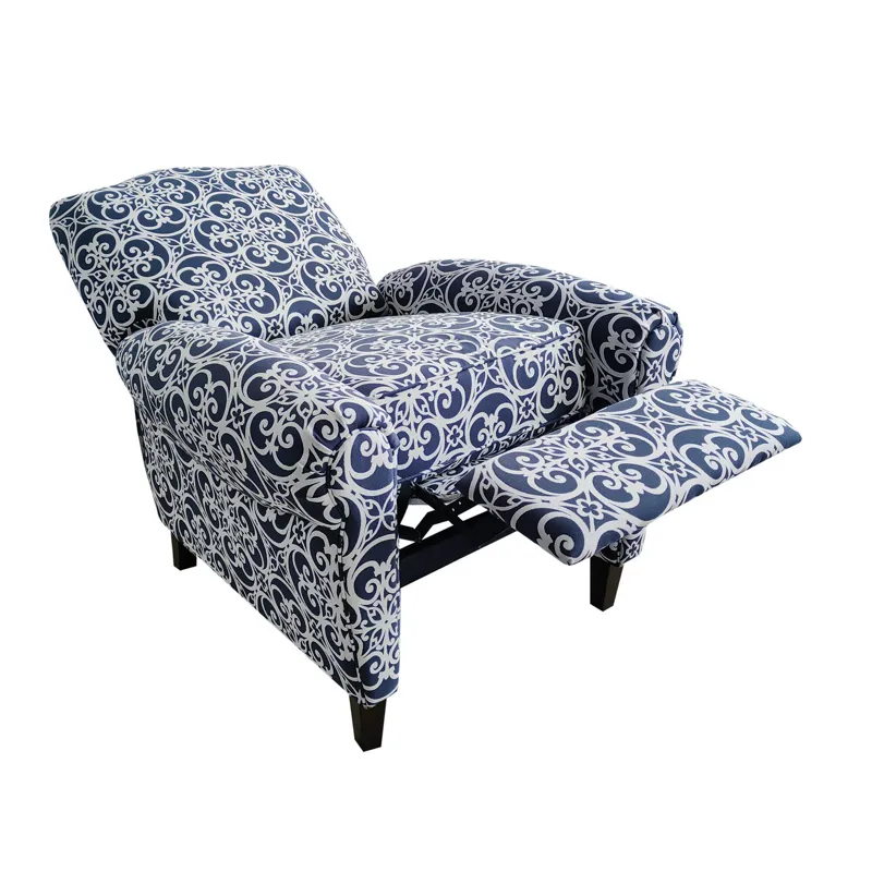 Kirby Push Back Recliner - Navy Multi