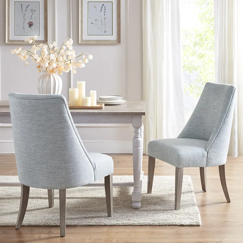 Winfield Upholstered Dining chair Set of 2 - Light Blue