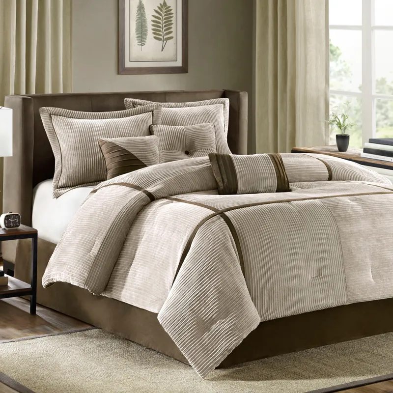 Madison Park Dallas 7 Piece Micro Corduroy Comforter Set