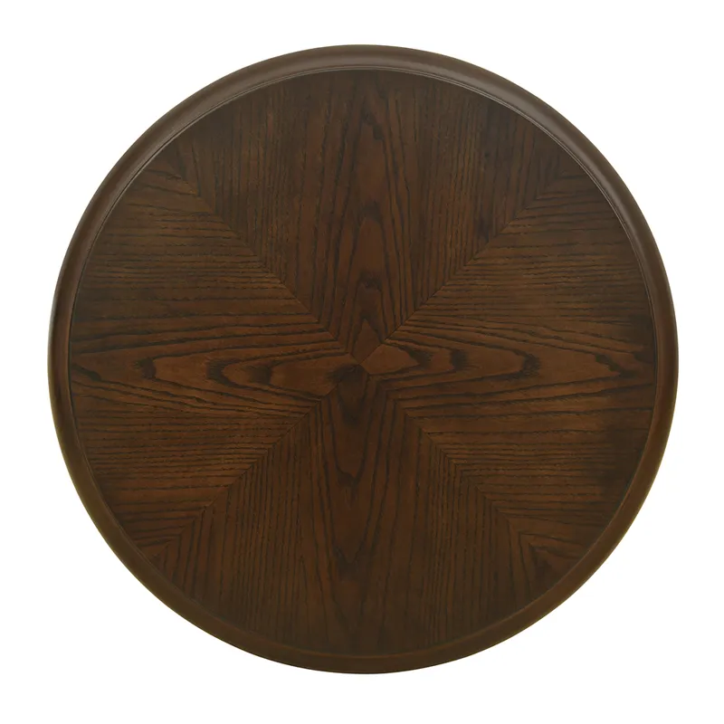 Philippe Round End Table with Shelf - Brown