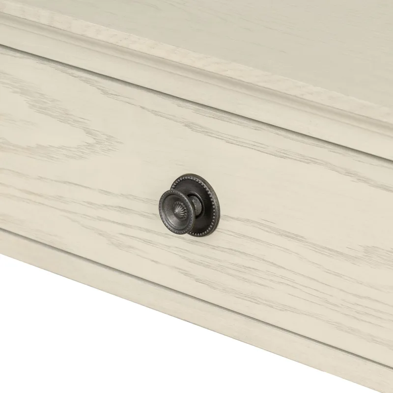 Victoria one-drawer wood bedside table with shelf - Antique Cream