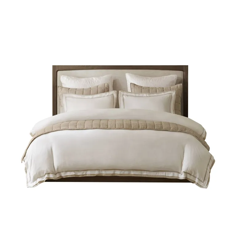 Harbor House Linen Blend Double Flange Duvet Cover Set