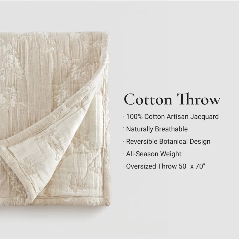 Harbor House Catalina Botanical Cotton Jacquard Throw