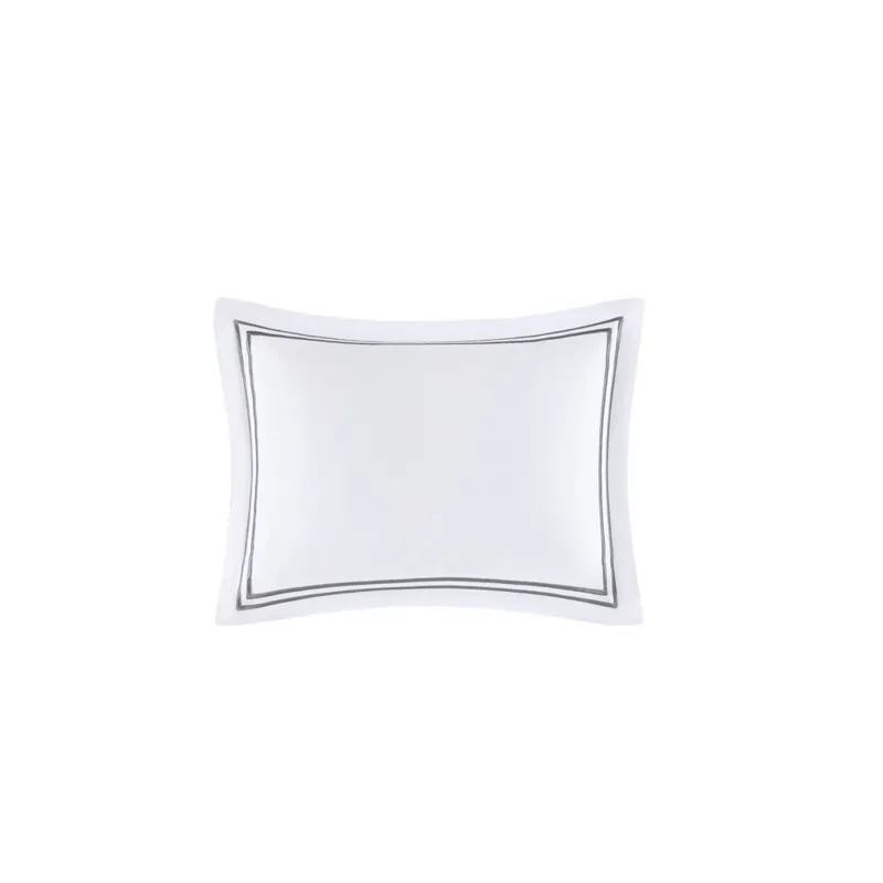 500 Thread Count Luxury Collection Full/Queen 100% Cotton Sateen Embroidered Duvet Cover Set - White