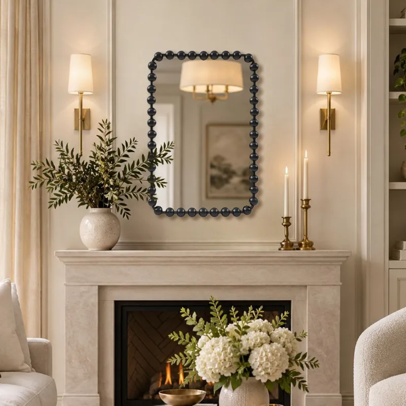 Madison Park Signature Marlowe 24X36 Rounded Rectangle Beaded Wall Mirror