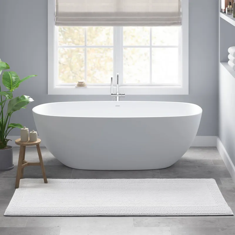 Splendor 100% Cotton Tufted 3000 GSM Reversible Bath Rug - White