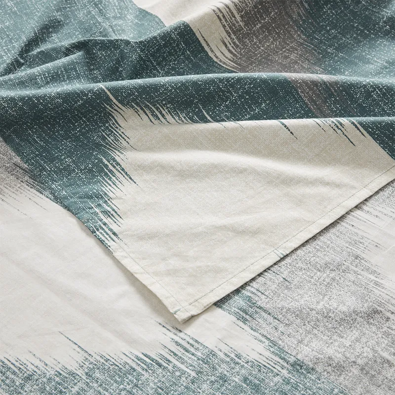 Alpine Cotton Printed Shower Curtain - Aqua