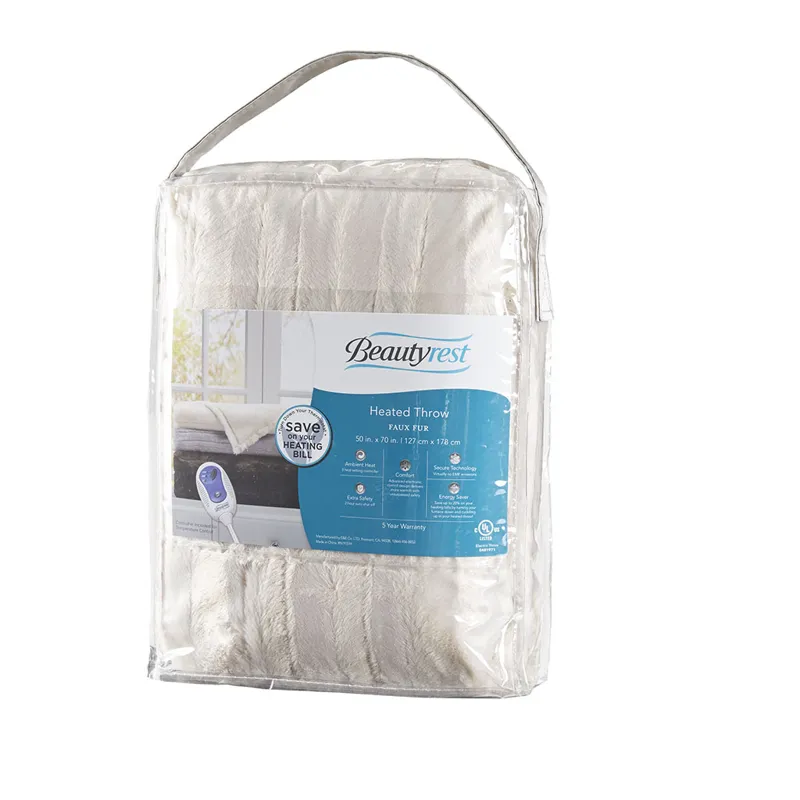 Beautyrest Heated Duke Faux Fur Heated Throw
