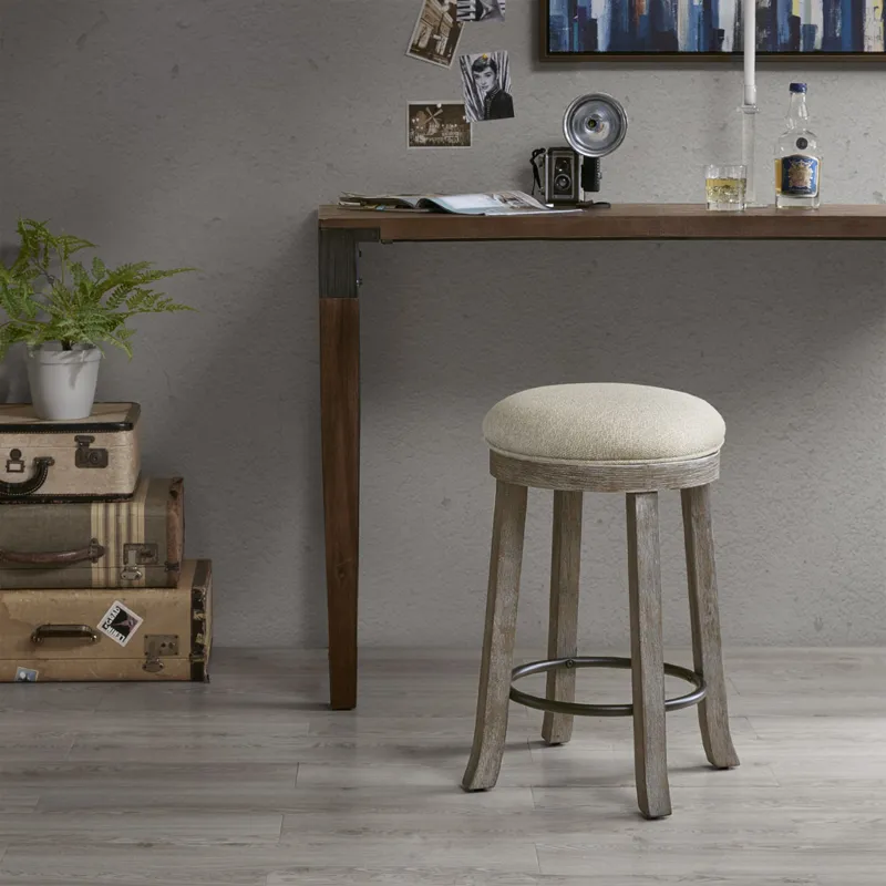 Oaktown Swivel Counter Stool - Cream/Reclaimed Grey