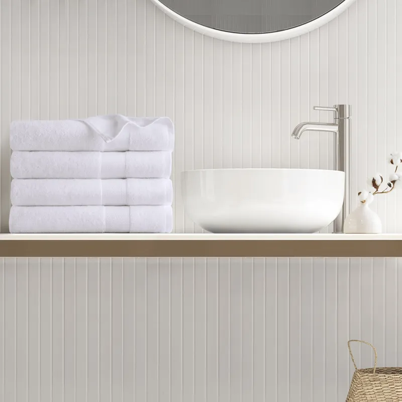 500GSM Plush Towel Set - White