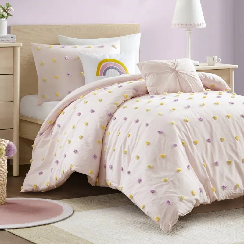 Urban Habitat Kids Callie Cotton Jacquard Pom Pom Comforter Set