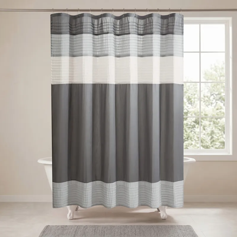 Madison Park Amherst Faux Silk Shower Curtain