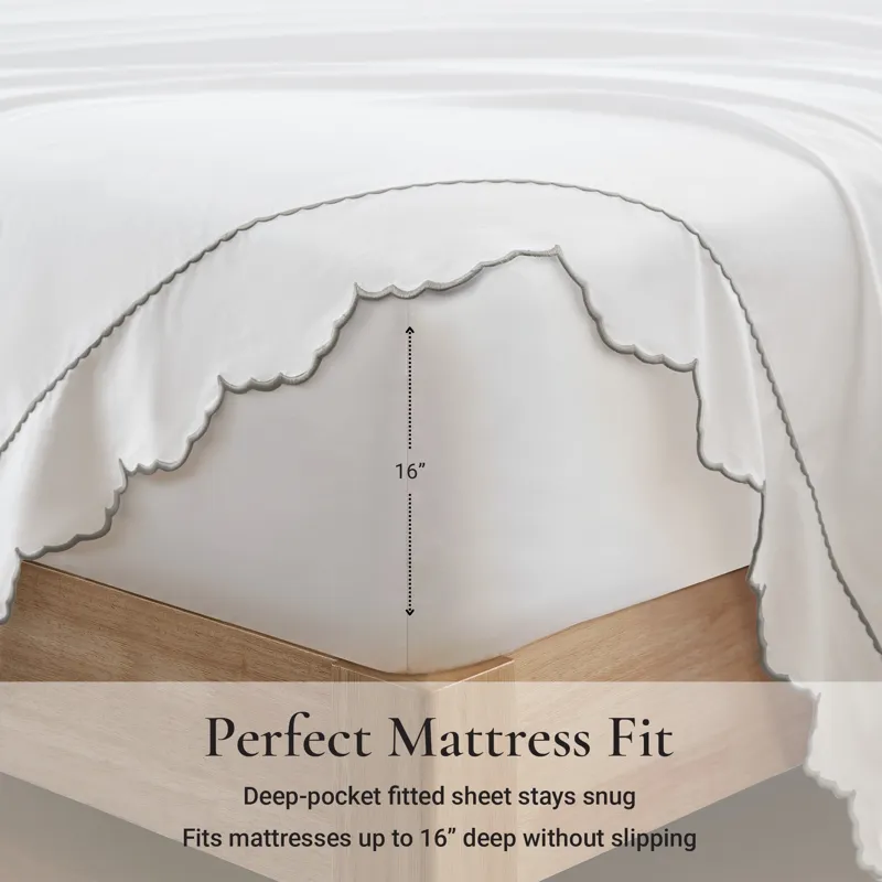 Harbor House Brielle Scalloped Edge Cotton Sheet Set