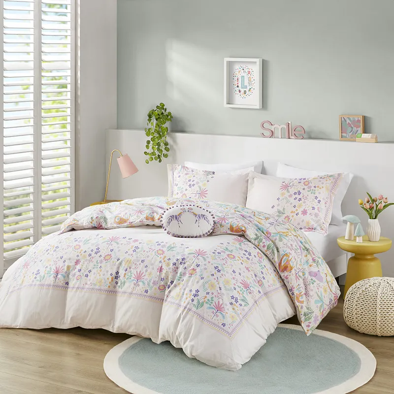 Urban Habitat Kids Lulu Floral Reversible Cotton Duvet Cover Set with Throw Pillow