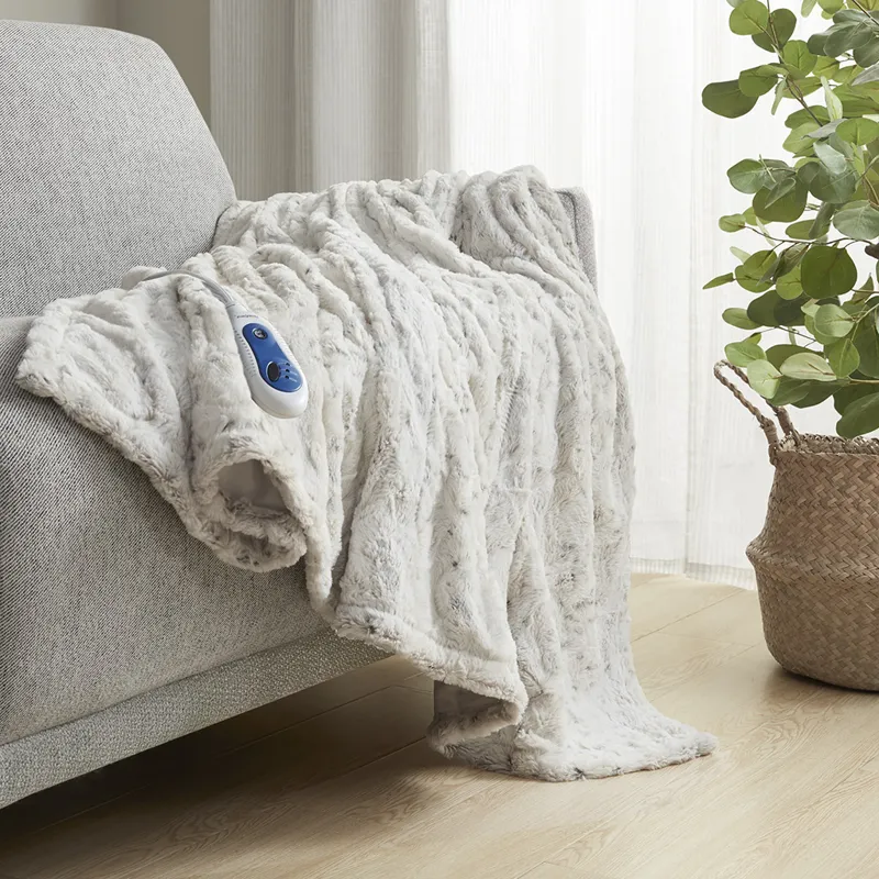 Beautyrest Zuri Oversized Faux Fur Heated Throw