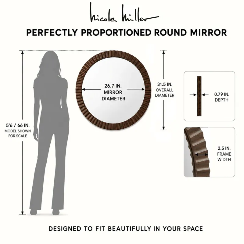 Nicole Miller Simone Fluted Wall Mirror