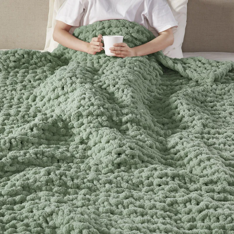 Madison Park Chenille Chunky Knit Throw