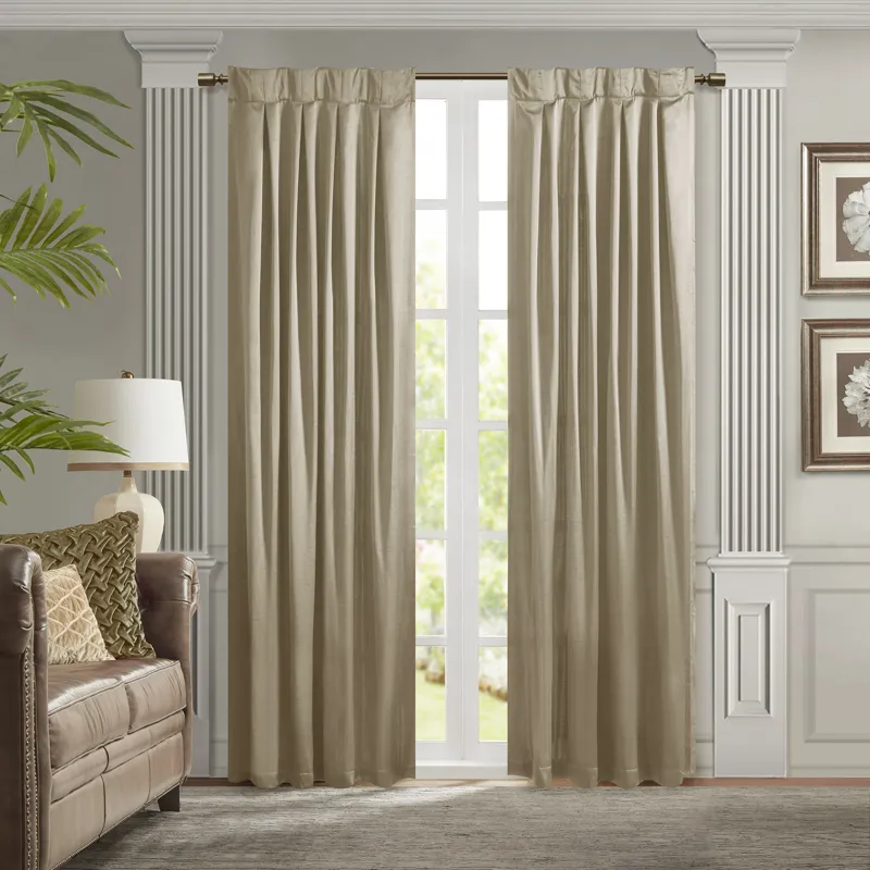 Avignon Pleat Curtain Panel with Tieback (Single) - Champagne