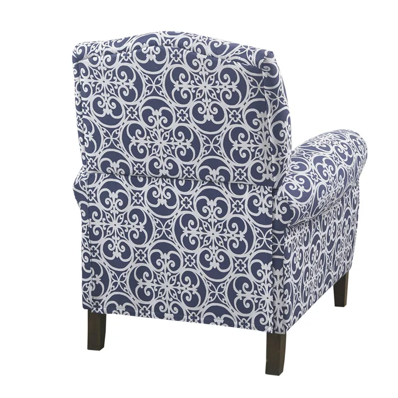Kirby Push Back Recliner - Navy Multi