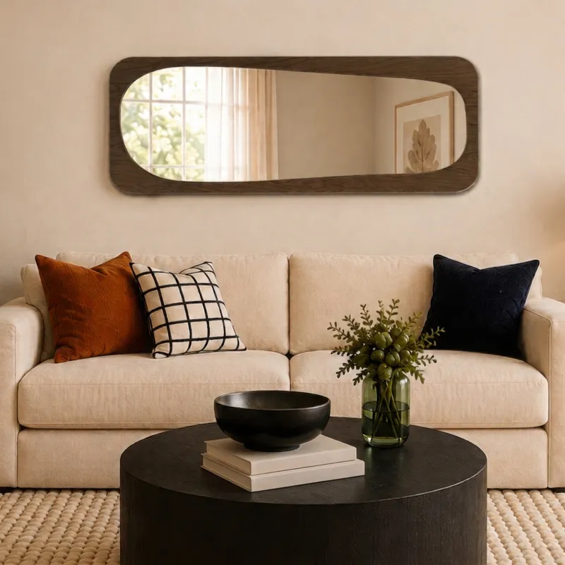Nicole Miller Odette 23X60 Modern Full Length Floor Mirror - Walnut Brown