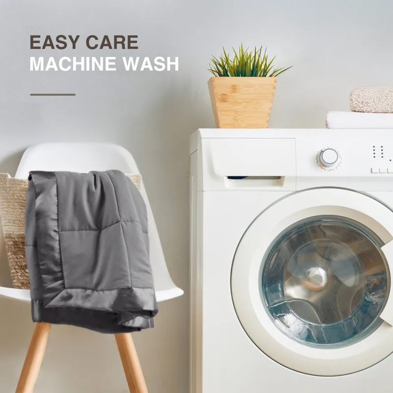 Madison Park Windom Lightweight Down Alternative Blanket with Satin Trim