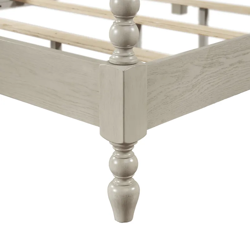 Beckett King Turned Wood Spindle Bed - Antique Cream