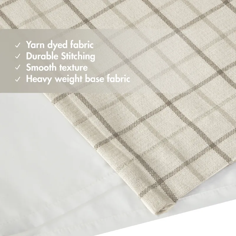 Madison Park Anaheim Plaid Rod Pocket and Back Tab Curtain Panel with Fleece Lining